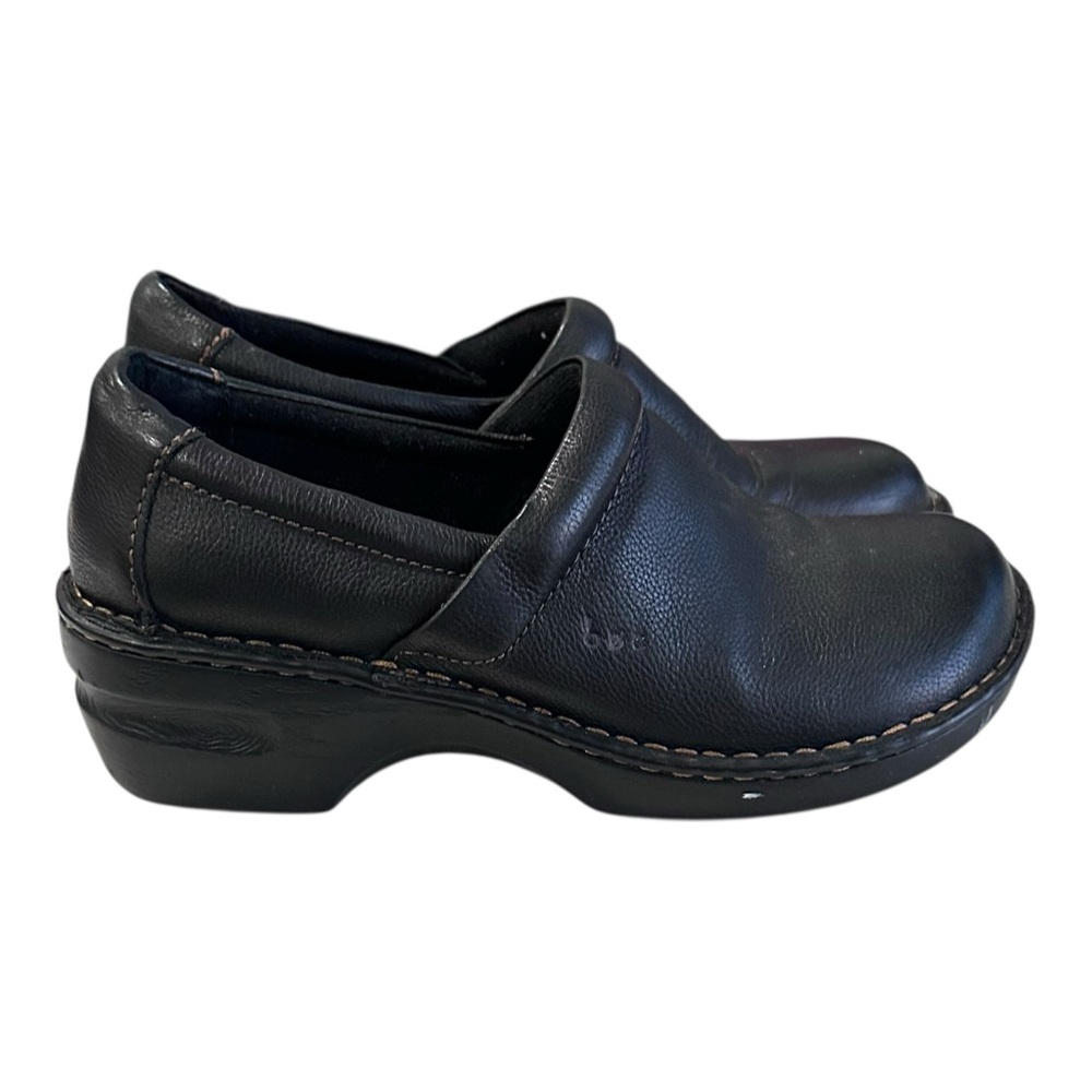 b.o.c. Black Leather Clogs / Slip-On Comfort Shoes – Women’s Size 8‎